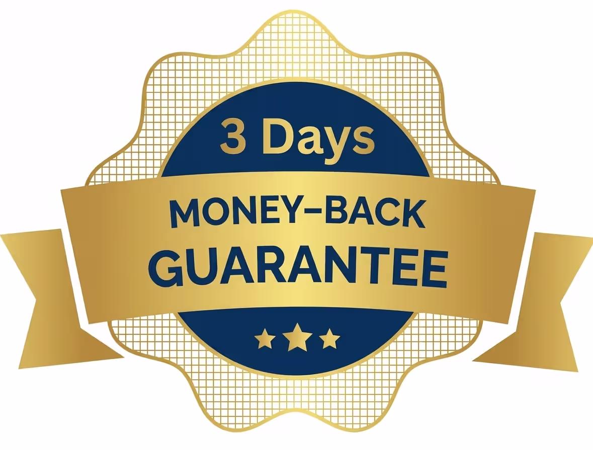 3 Day Money Back Guarantee